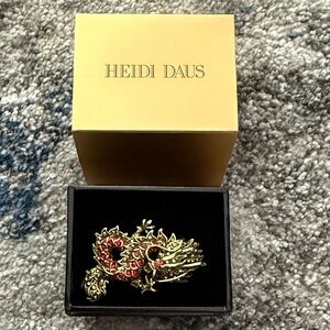 Heidi Daus Gold and Red Dragon Pin size 6